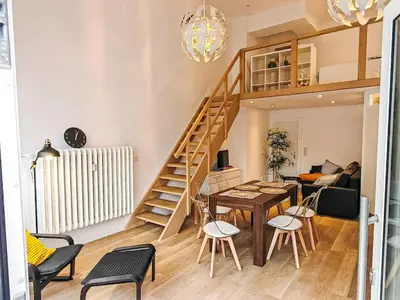 Ein Sitzbereich in der Unterkunft Familystay am Botanischen Garten