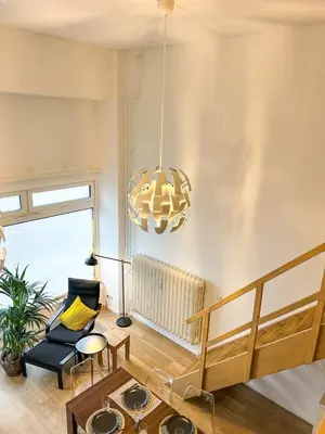 Ein Sitzbereich in der Unterkunft Familystay am Botanischen Garten