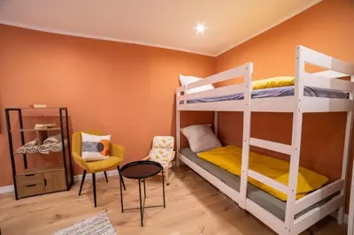 Ein Bett oder Betten in einem Zimmer der Unterkunft Blue Chili 35 - Apartment in Treptow