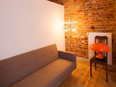 Ein Sitzbereich in der Unterkunft Smart Appart Atelier Berlin