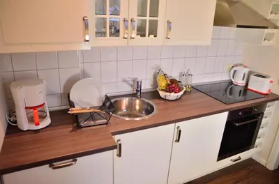 Küche/Küchenzeile in der Unterkunft Gästehaus Liubas Insel
