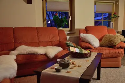 Ein Sitzbereich in der Unterkunft Gästehaus Liubas Insel