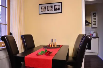 Ein Sitzbereich in der Unterkunft Gästehaus Liubas Insel