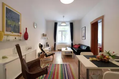 Ein Sitzbereich in der Unterkunft Ferienwohnung