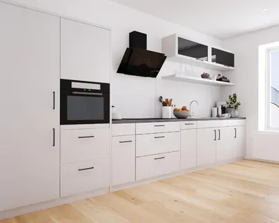 Küche/Küchenzeile in der Unterkunft Altstadtidyll Neuruppin stilvolle Ferienwohnung im Herzen der Stadt
