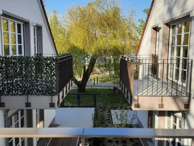 Ein Balkon oder eine Terrasse in der Unterkunft Seeapartment Wustrau