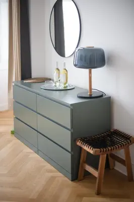 Grundriss der Unterkunft KAISER 04 by ROCKCHAIR Apartments l SUPERHOST Status l 3 Bedrooms Boxspringbeds 2 Bathrooms l Cozy Family & Business Flair 155 sqm 3 Balcony 4th Floor Elevator up to 10 guests welcomes you!