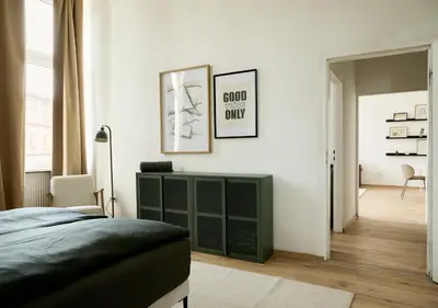 Ein Bett oder Betten in einem Zimmer der Unterkunft Stylisches Apartment Berlin Mitte