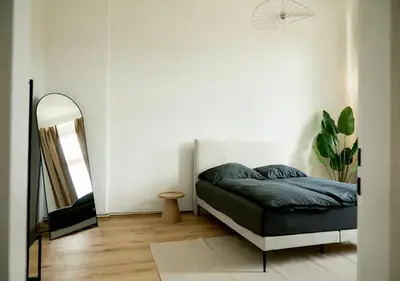 Ein Bett oder Betten in einem Zimmer der Unterkunft Stylisches Apartment Berlin Mitte