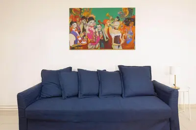 Ein Sitzbereich in der Unterkunft Berlin Mitte I 2 doule beds I fast wifi