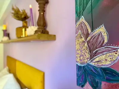Ein Bett oder Betten in einem Zimmer der Unterkunft FamilienNest XXL - direkt am See