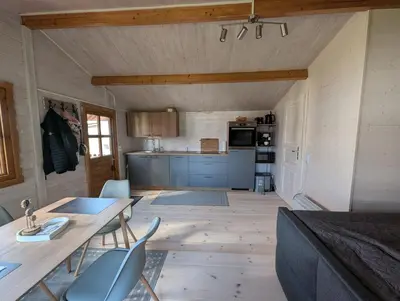 Küche/Küchenzeile in der Unterkunft Ferienhaus am See Wutzsee mit direktem Seezugang