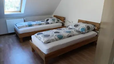Ein Bett oder Betten in einem Zimmer der Unterkunft Ferienwohnung,Monteurwohnung Spreenhagen bei Berlin