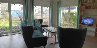 Ein Sitzbereich in der Unterkunft Ferienwohnung,Monteurwohnung Spreenhagen bei Berlin