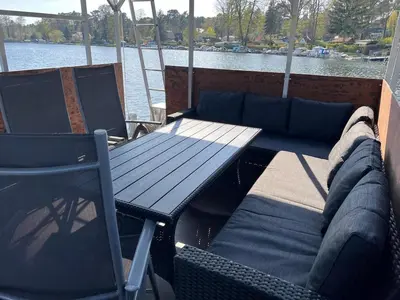 Ein Sitzbereich in der Unterkunft Party Grill Boot