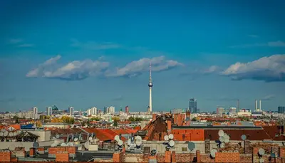 Ein allgemeiner Blick auf Berlin oder ein Stadtblick von der Pension aus