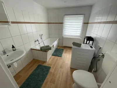 Ein Badezimmer in der Unterkunft Trebelsee 2 Monteur- und Ferienwohnung