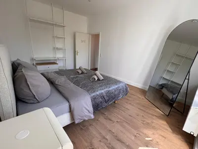 Ein Bett oder Betten in einem Zimmer der Unterkunft Apartment 2 am Werlsee