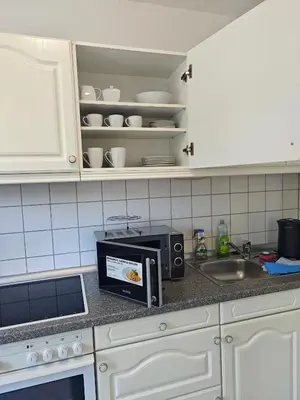 Küche/Küchenzeile in der Unterkunft Ferienwohnung Bad Saarow 