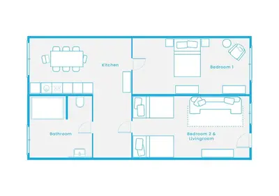 Grundriss der Unterkunft The Rother - Group Flat in Central Berlin, Family-Friendly, 2BR, 2- 4 Guests