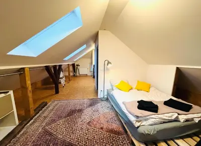 Ein Bett oder Betten in einem Zimmer der Unterkunft Apartment near Potsdam & Berlin