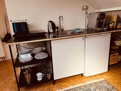Küche/Küchenzeile in der Unterkunft Apartment near Potsdam & Berlin