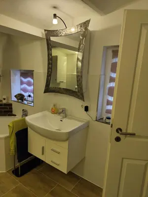 Ein Badezimmer in der Unterkunft Kleines privates Zimmer im Jüterboger Stadtkern