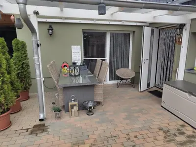 Ein Balkon oder eine Terrasse in der Unterkunft Kleines privates Zimmer im Jüterboger Stadtkern