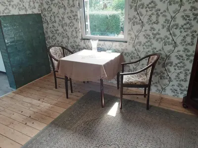 Ein Sitzbereich in der Unterkunft Gästehaus im Grünen