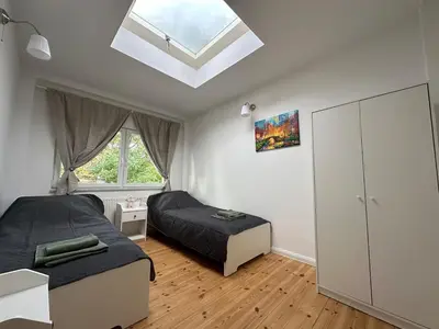 Ein Sitzbereich in der Unterkunft Nice apartment in Berlin7