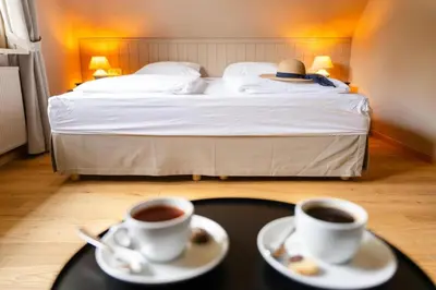 Ein Bett oder Betten in einem Zimmer der Unterkunft Seehotel Köllnitz