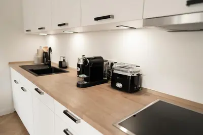 Küche/Küchenzeile in der Unterkunft Design Apartment with Garden