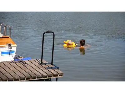 Blick auf einen Fluss in der Nähe der Ferienwohnung
