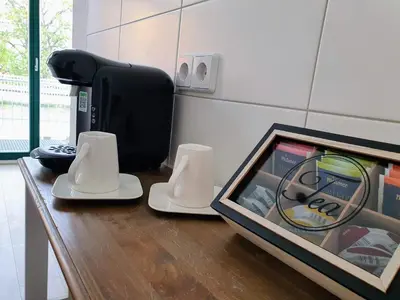 Küche/Küchenzeile in der Unterkunft Hogulu - 2 - RAUM - App 13 mit Balkon im Herzen der Altstadt