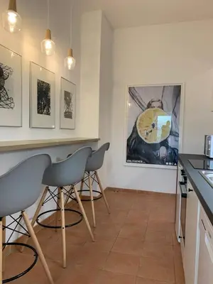 Küche/Küchenzeile in der Unterkunft Schoene Ferien im Prenzlberg Ela