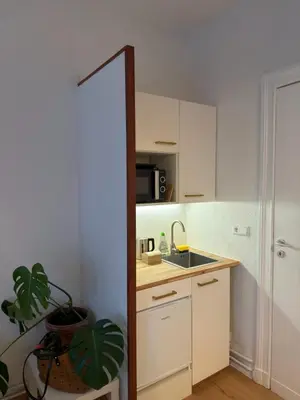 Küche/Küchenzeile in der Unterkunft studio maiy close to Messe