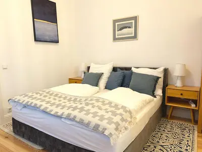 Ein Bett oder Betten in einem Zimmer der Unterkunft ROD 2 Quiet and Familyfriendly Apartment Close to Public Transport