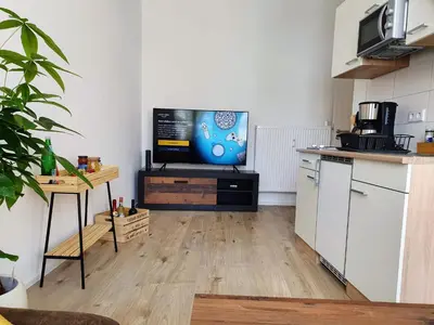 Küche/Küchenzeile in der Unterkunft Hogulu - 2 - RAUM - App 23 mit Balkon im Herzen der Altstadt