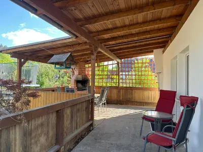 Ein Balkon oder eine Terrasse in der Unterkunft Kleines Stübchen im östlichen Speckgürtel von Berlin