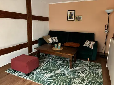 Ein Sitzbereich in der Unterkunft Altstadt & See & Garten Haustiere willkommen