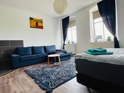Ein Sitzbereich in der Unterkunft Ferienwohnung Falkenberg