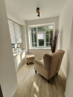 Ein Sitzbereich in der Unterkunft Ferienapartment am Dorfteich