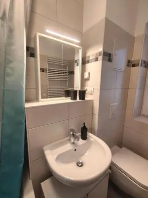 Ein Badezimmer in der Unterkunft Ferienapartment am Dorfteich