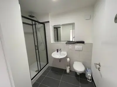 Ein Badezimmer in der Unterkunft Appartementhaus Strausberg-Nord