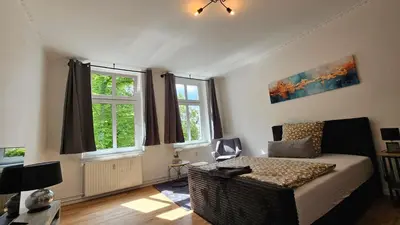 Ein Sitzbereich in der Unterkunft Stadtquartier No 1