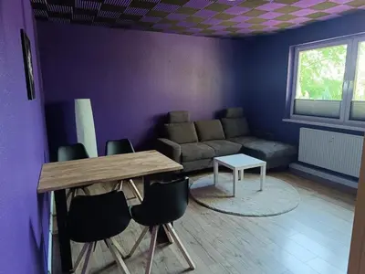 Ein Sitzbereich in der Unterkunft NEU! Ferienwohnung am Grimnitzsee