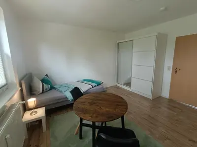 Ein Sitzbereich in der Unterkunft NEU! Ferienwohnung am Grimnitzsee
