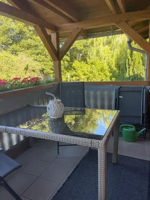 Ein Sitzbereich in der Unterkunft Ferienwohnung
