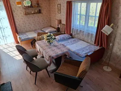 Ein Bett oder Betten in einem Zimmer der Unterkunft Ferienhaus Karow