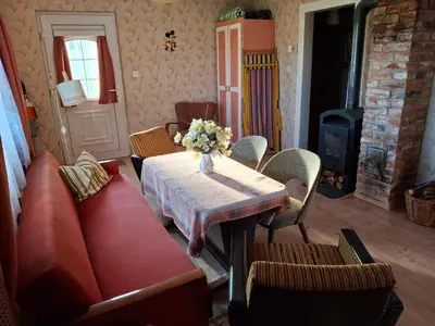 Ein Sitzbereich in der Unterkunft Ferienhaus Karow
